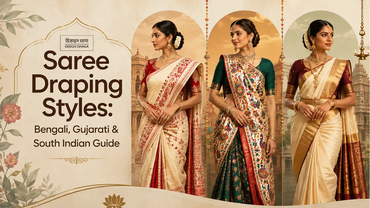 creative image of saree draping styles
